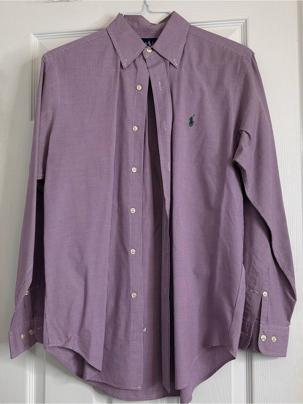 Ralph Lauren Men’s Purple & White Button-Down Classic Dress Shirt Fit - 15 32/33